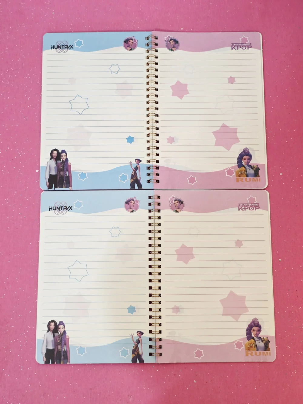 2pc Set of KPop Demon Hunters Huntrix Girls Spiral Notebooks